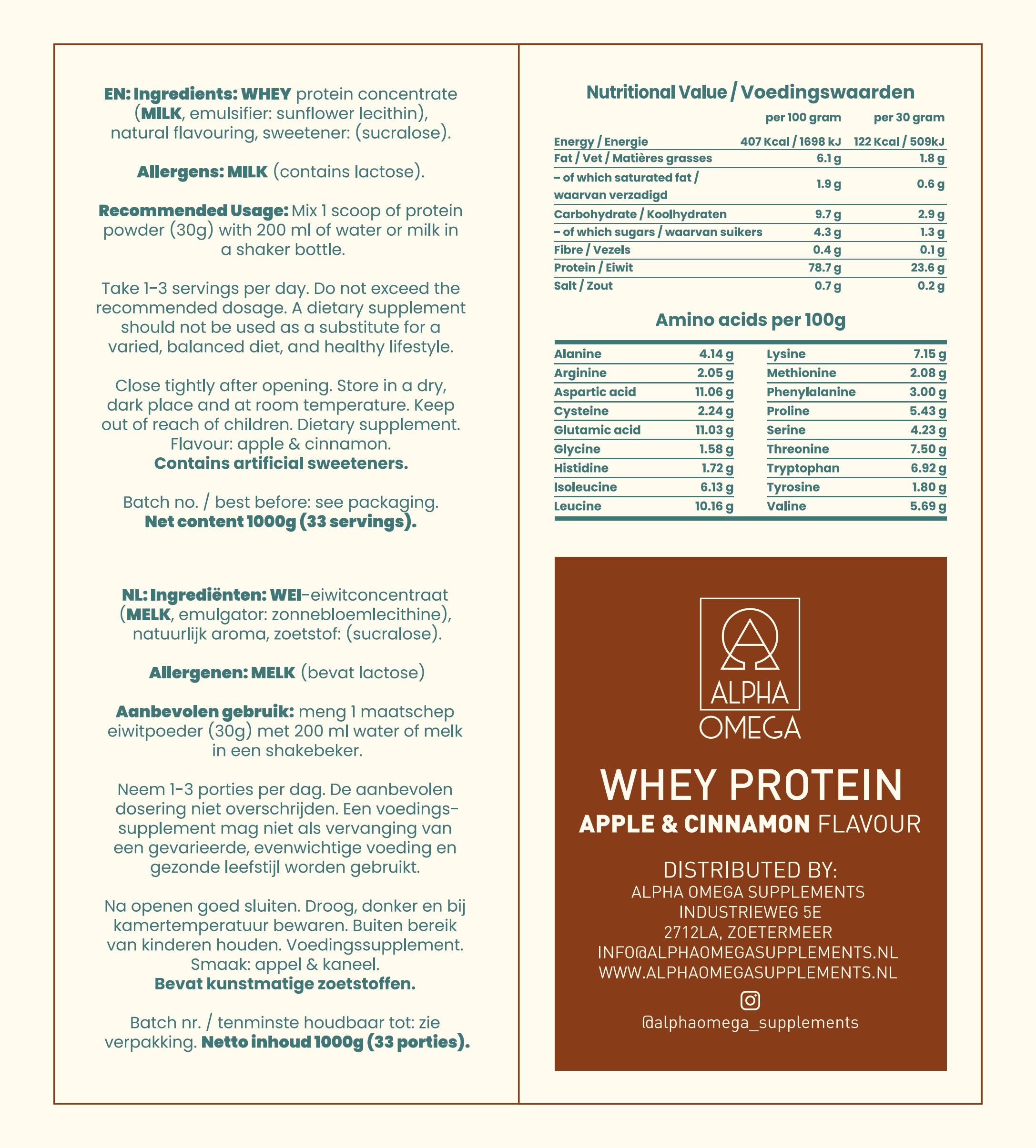 WHEY PROTEIN - APPLE & CINNAMON